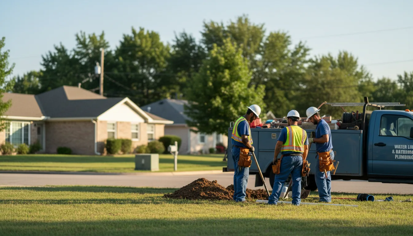 Residential water line and bathroom plumbing service in Earling, IA